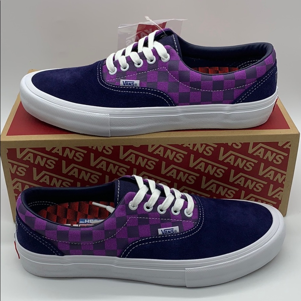 VANS ERA PRO BAKER KADER/Purple Checkerboard Men’s - Picture 14 of 16